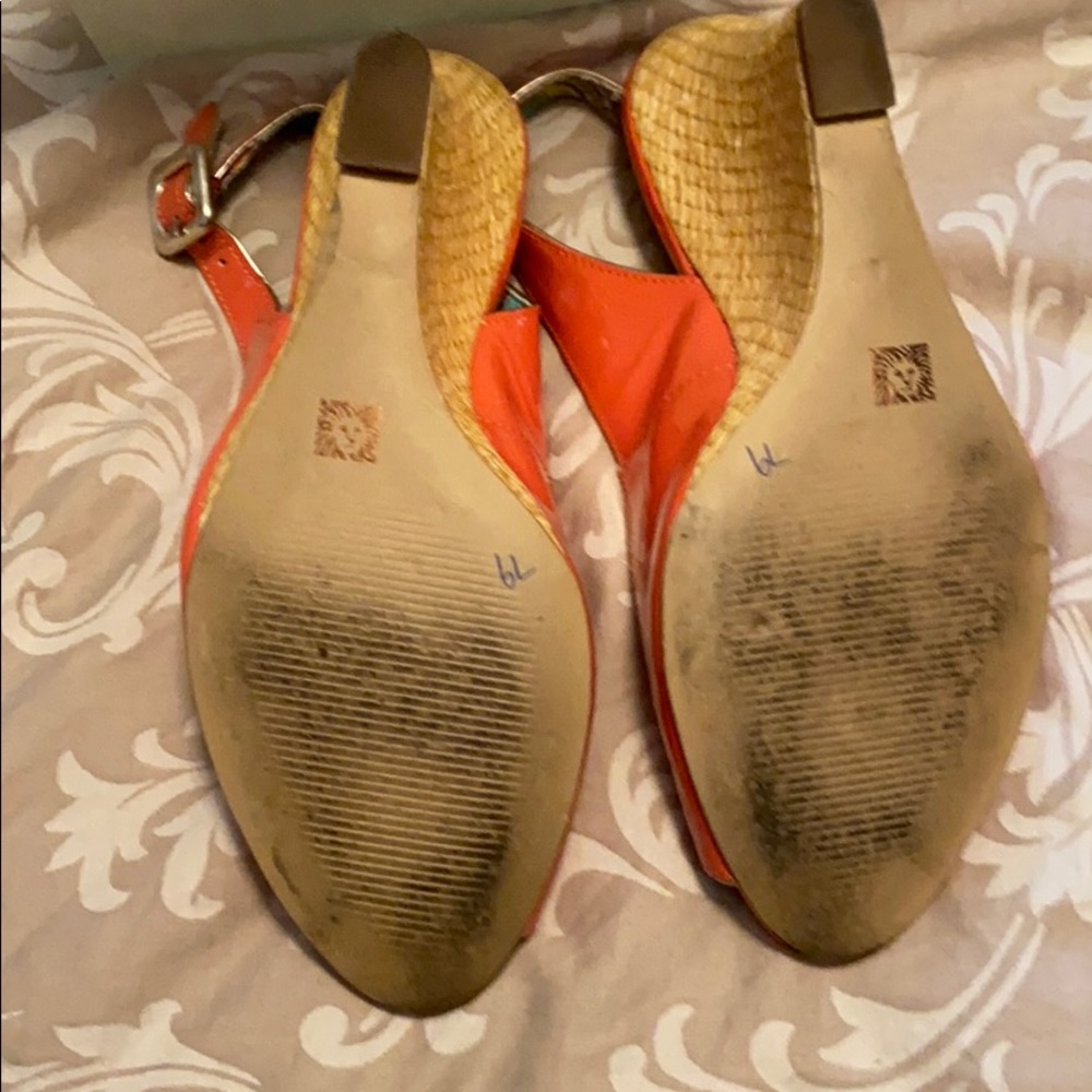 Anne Klein Palmira Coral Wedges Sz 7M - Picture 5 of 7